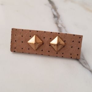 Gold-toned rock stud earrings